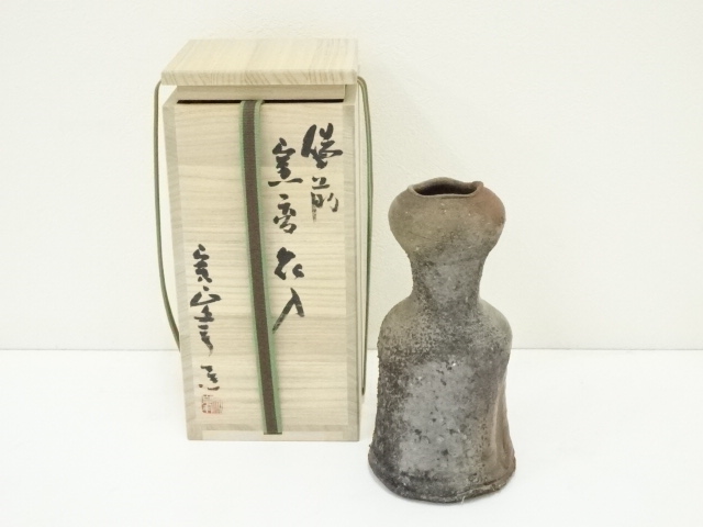 JAPANESE CERAMICS / FLOWER VASE / BIZEN WARE 